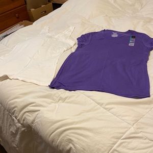 NWOT No Boundaries 1-White Tank Top and 1 Purple lightweight Purple T-Shirt
